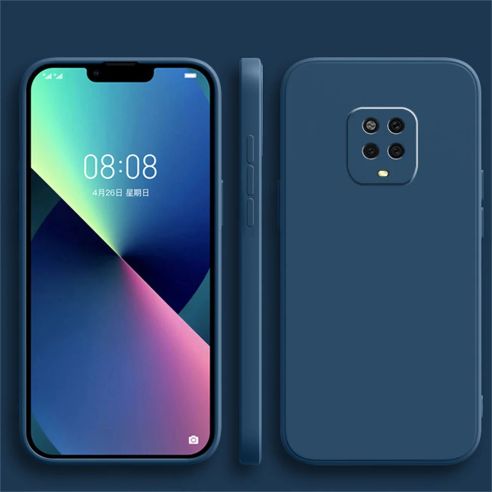 High Qualtiy Fundas Liquid Silicone Luxury Back Cover for Xiaomi Redmi Note 9 Pro Full Protective Back Cover Note9S Phone Bag