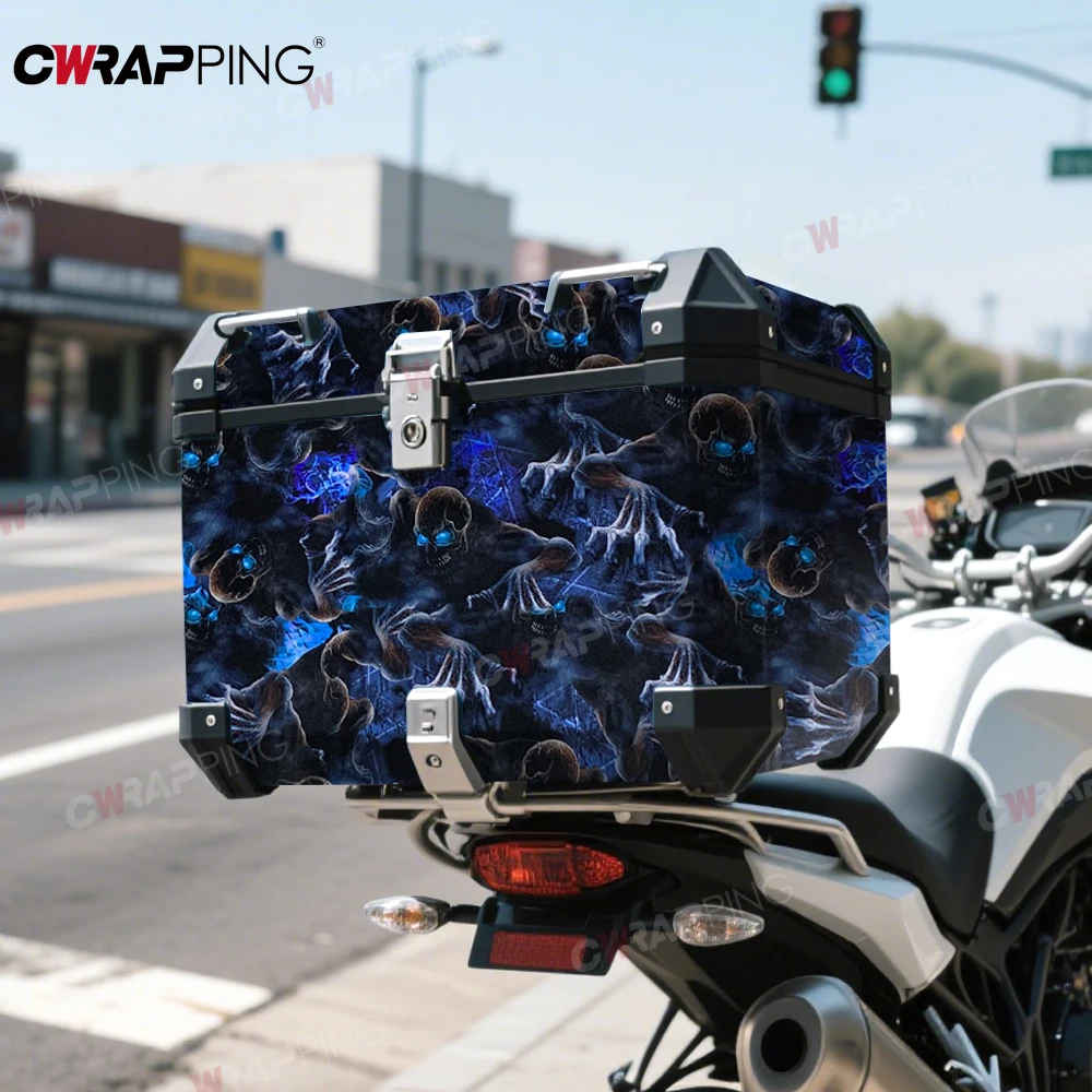 

Skull Stickers for Motorcycle Decal Sticker Car Helmet Vinyl Helmets Auto Bicycle Jdm Adhesive Parts Blue Motorcycle Accessories