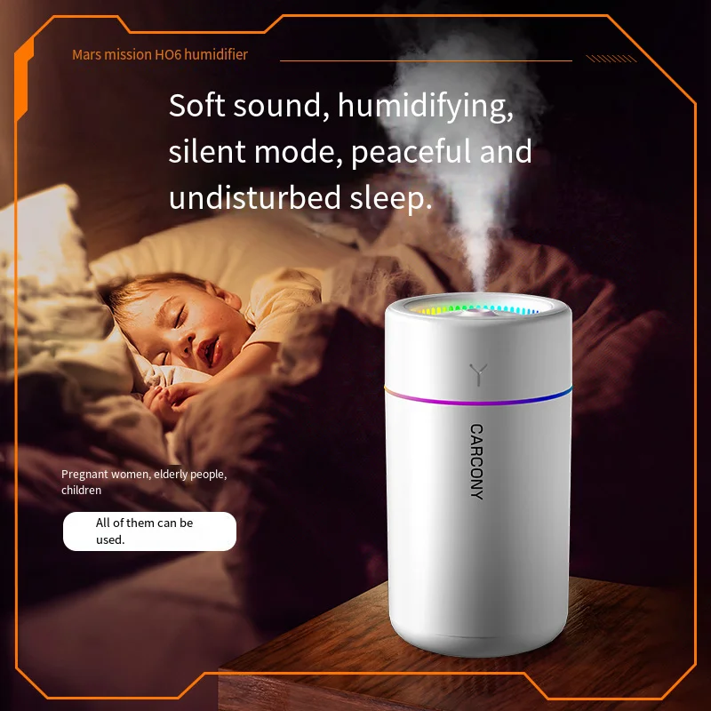 280ML Air Humidifier Large Fog Volume Colorful Atmosphere Light Silent Aroma Diffuser Essential Oils Aromatherapy for Home Car image 5