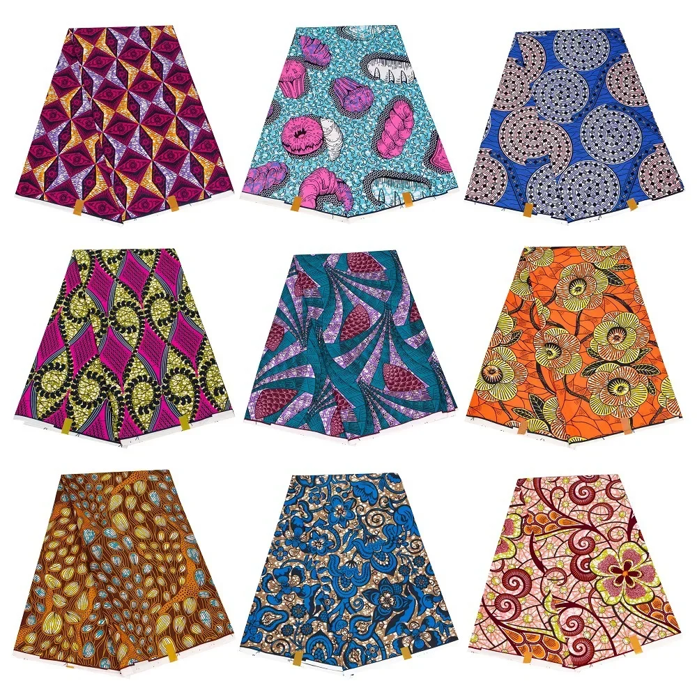 

African Ankara Fabric Latest Batik Real Wax Polyester High Quality for Party Dress Craft Accessory Fabric for Sewing