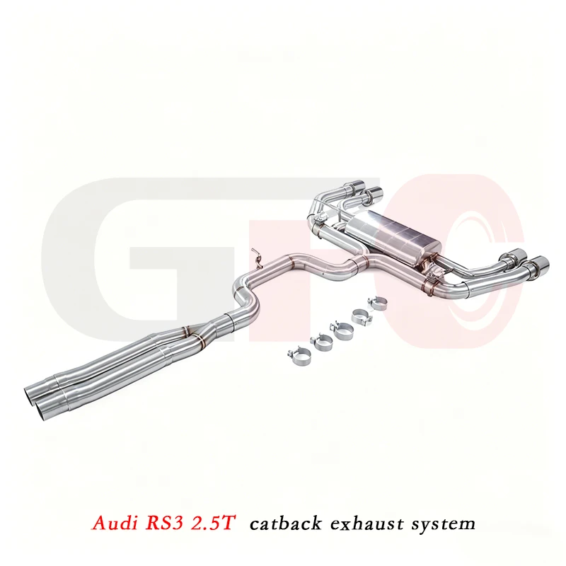 

For Audi RS3 2.5T CATBACK 2015-2020 SUS304 high-performance exhaust system, with valve muffler, original valve control