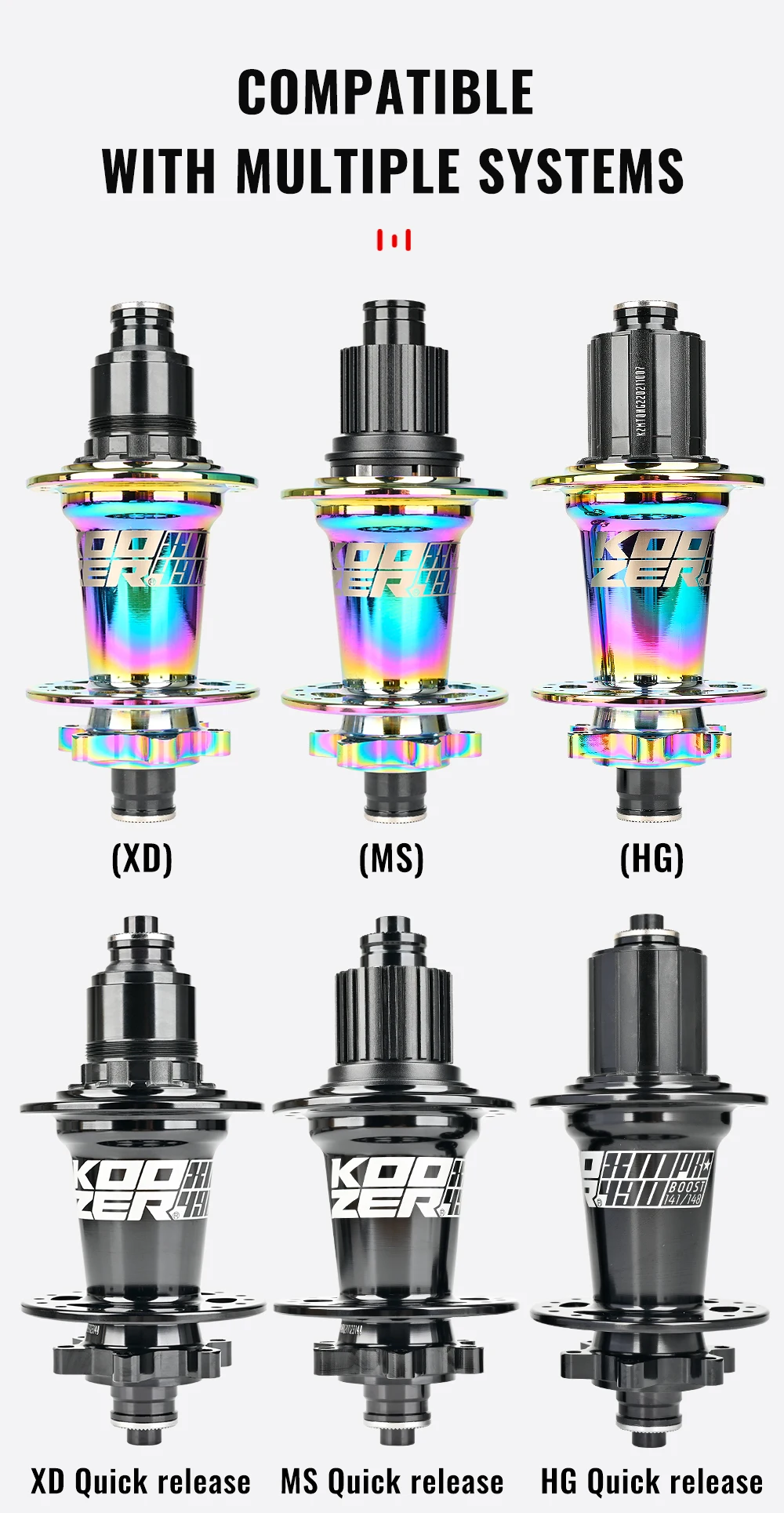 KOOZER XM490PRO BOOST MTB-Nabe 148x12 110x15mm Stahlachse Gedichtete Lager 6 Sperrklinken 72 Klicks Fahrrad-Hinterradnabe 28 32 Löcher – Detail 5