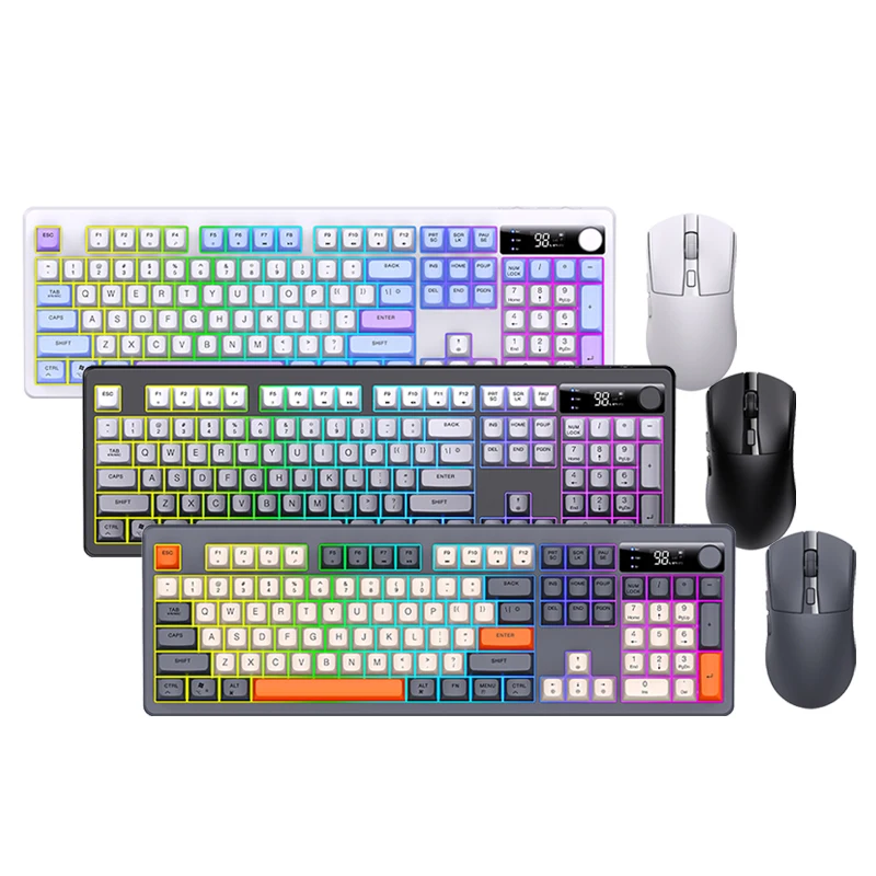 Wireless keyboard and mouse support Bluetooth connection, power display, office mute, compatible with PC games and Mac devices