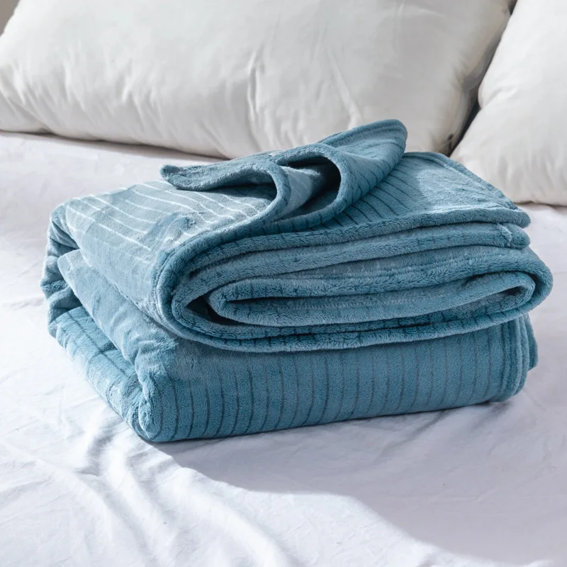 Milk Fluff Blanket Double-sided Pile Thickened Machine Washable Blanket, Household Bed Sheet Air Conditioner Blanket Anti-static