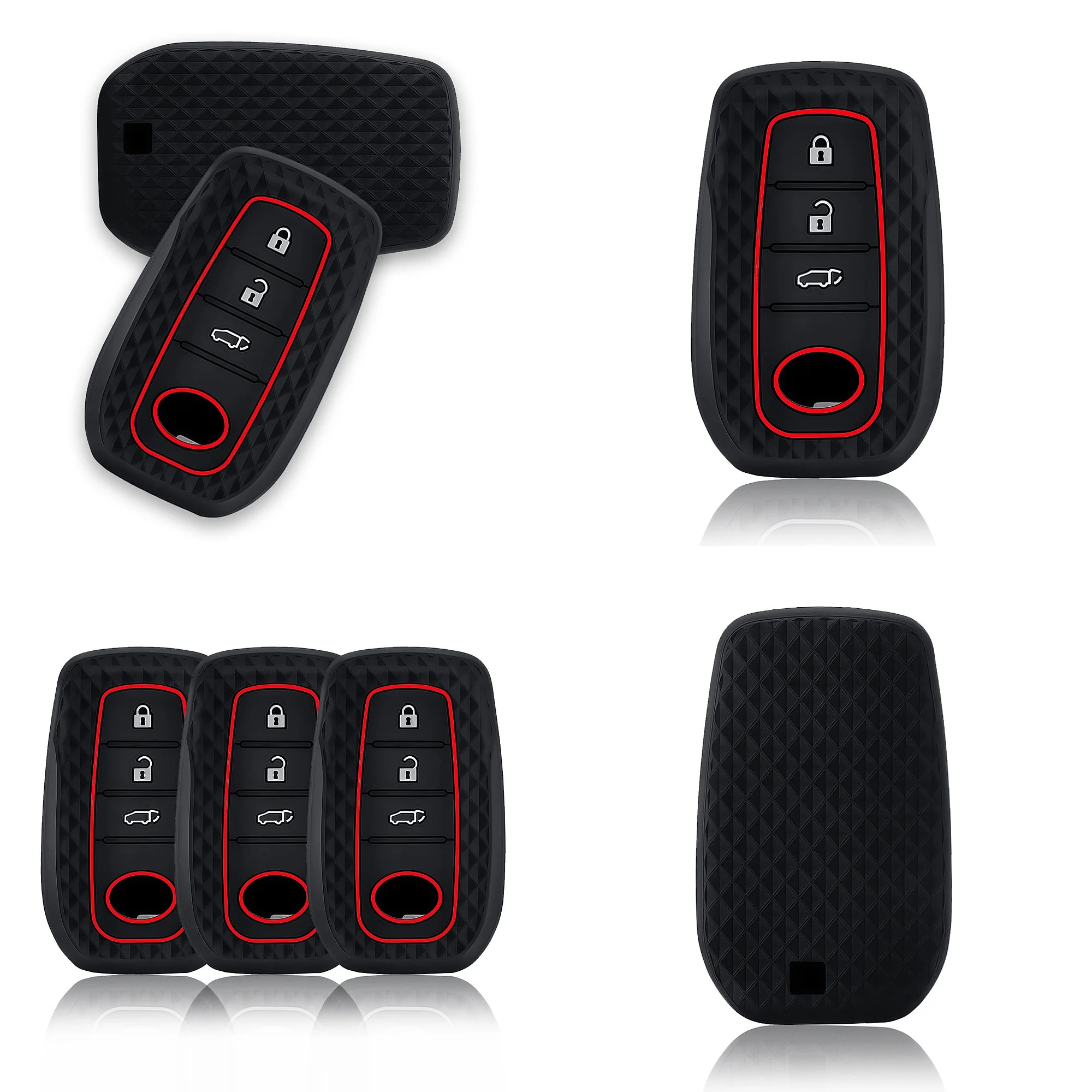 Silicone For Toyota Corolla Hatchback Cross Yaris Cross Prius Hilux Land Cruiser LC200 LC250 LC300 3 Buttons Car Key Case Cover
