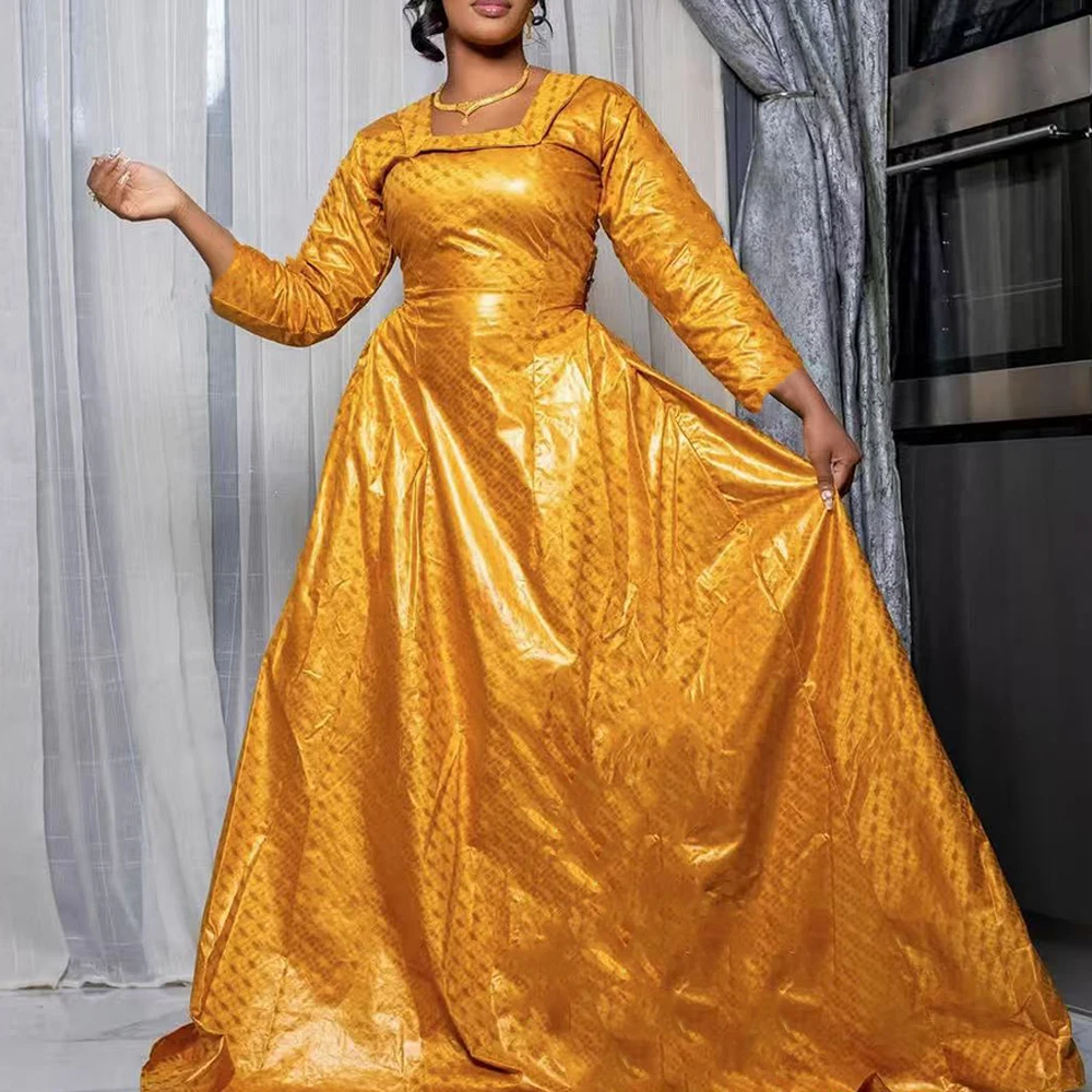 

Ramadan African Bazin Rich Dress Original Nigerian Basin BouBou Dashiki For Ankara Party Wedding Bride Robe Guipure Sewn Dress