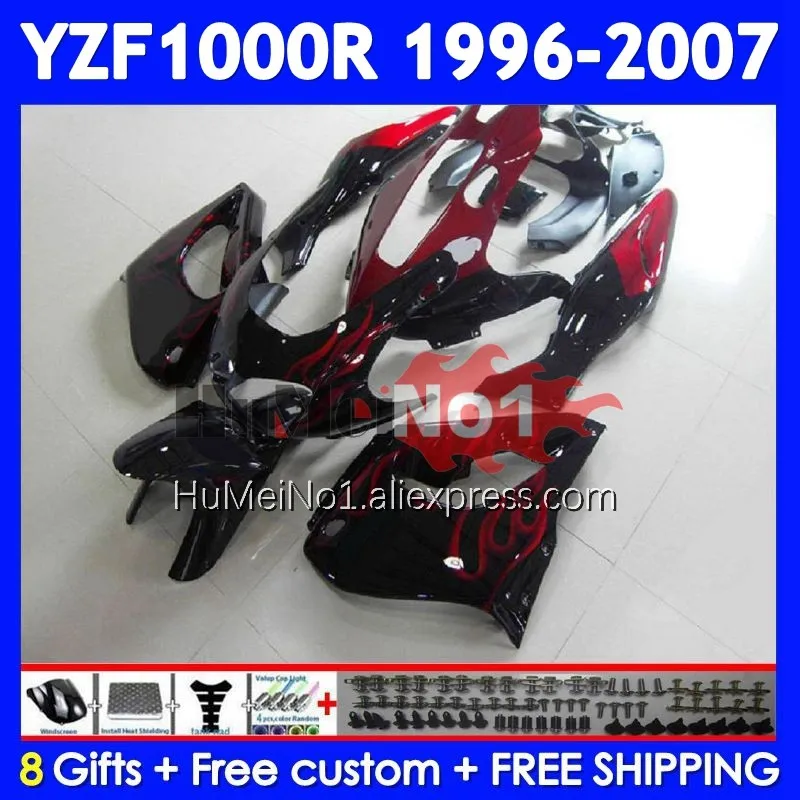 Thunderace For YAMAHA YZF 1000R YZF1000R 1996 1997 1998 1999 2000 Red flames 2001 353No.19 YZF-1000R 02 03 04 05 06 07 Fairing