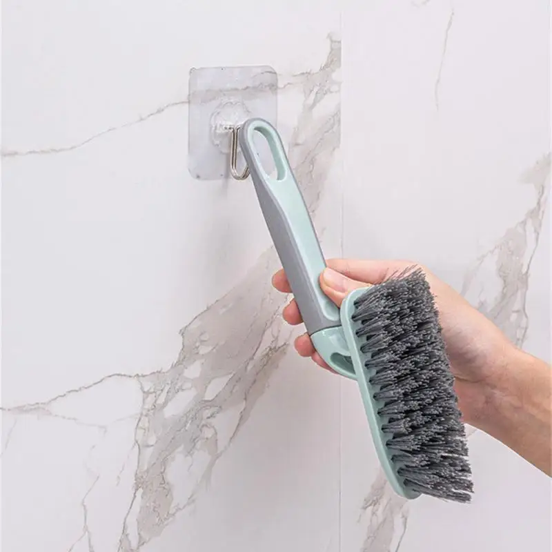 2 IN 1 Bathroom Cleaning Brush With Clip Multifunction Window Gap Scraping Brush Floor Seam Brush Household Corner Cleaning Tool