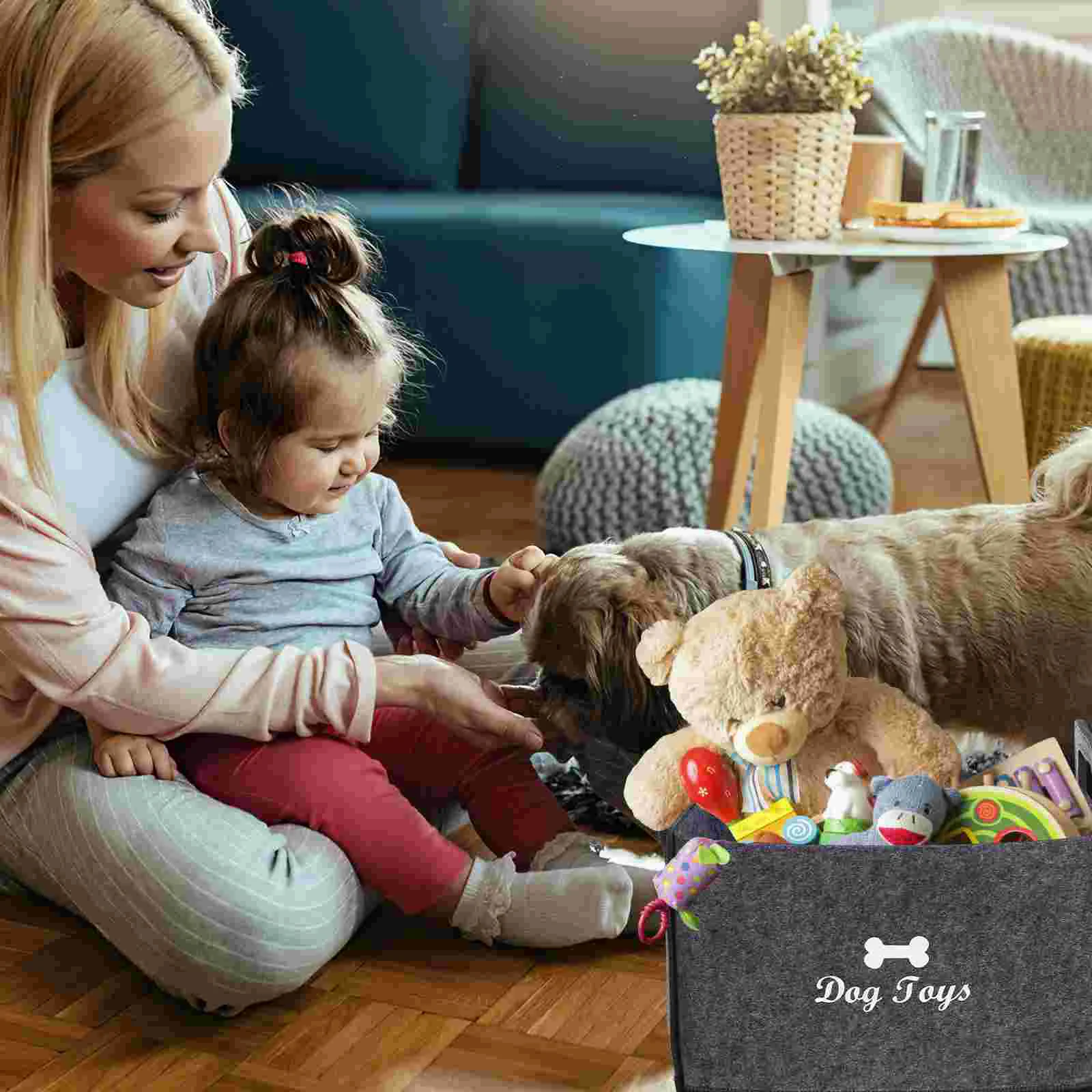 Scatola dei giocattoli per cani Cestino dei giocattoli per cani Cestini portaoggetti per contenitori per animali domestici in feltro Contenitore per giocattoli per animali domestici Contenitore per giocattoli per gatti Scatola per giocattoli per cani