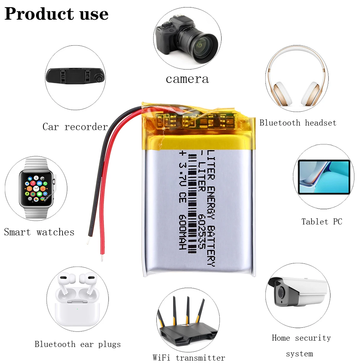 MODEL 602535 582535 SP5 3.7V 600mAh Rechargeable Battery For tachograph papago F300 F200 F210 QStar A5 DVR parkcity 710