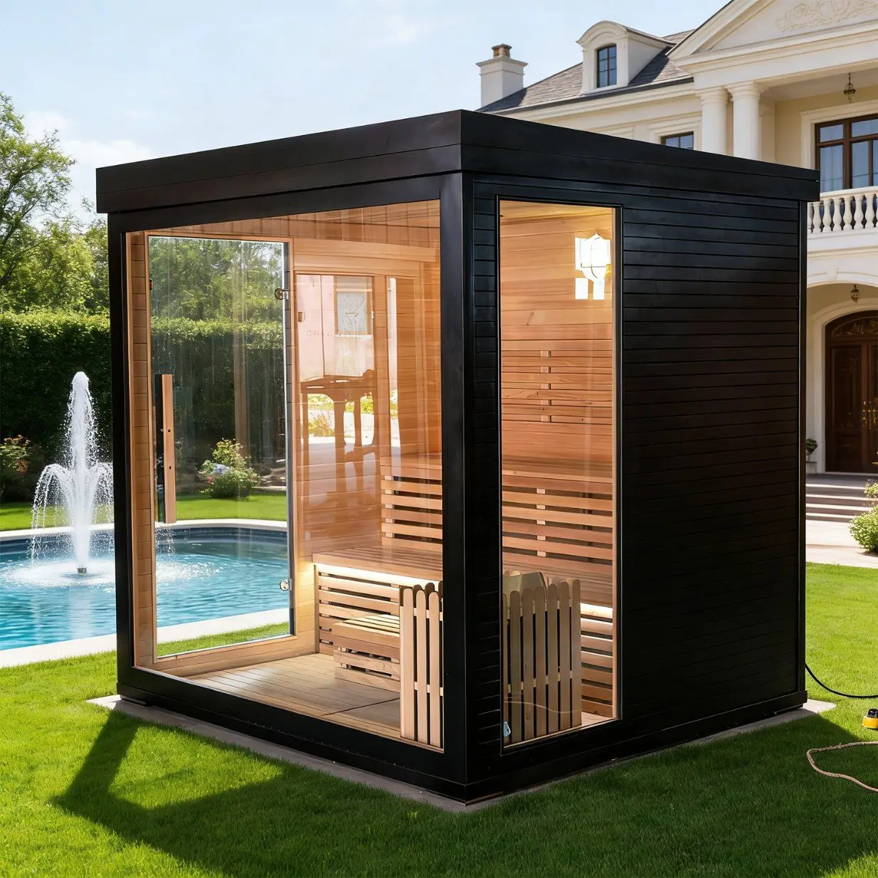 4 Person Traditional Dry Sauna Room Digital Temp Display for Hotel Leisure Sauna Project