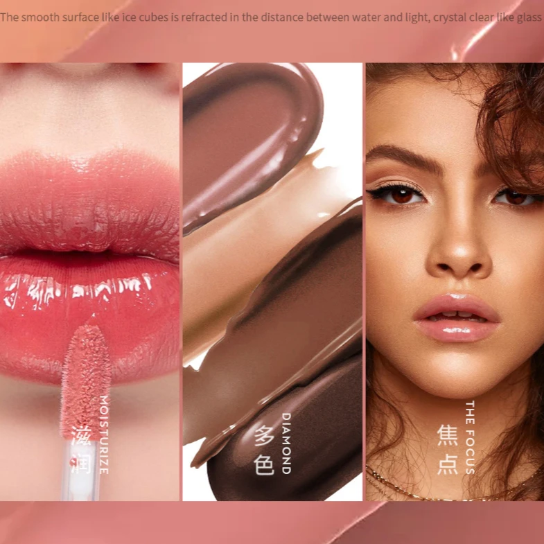 Brillo de labios de gelatina de vidrio de inspiración romand de 11 tonos vibrantes |   Acabado brillante hidratante de larga duración |   Lápiz labial líquido que no se seca