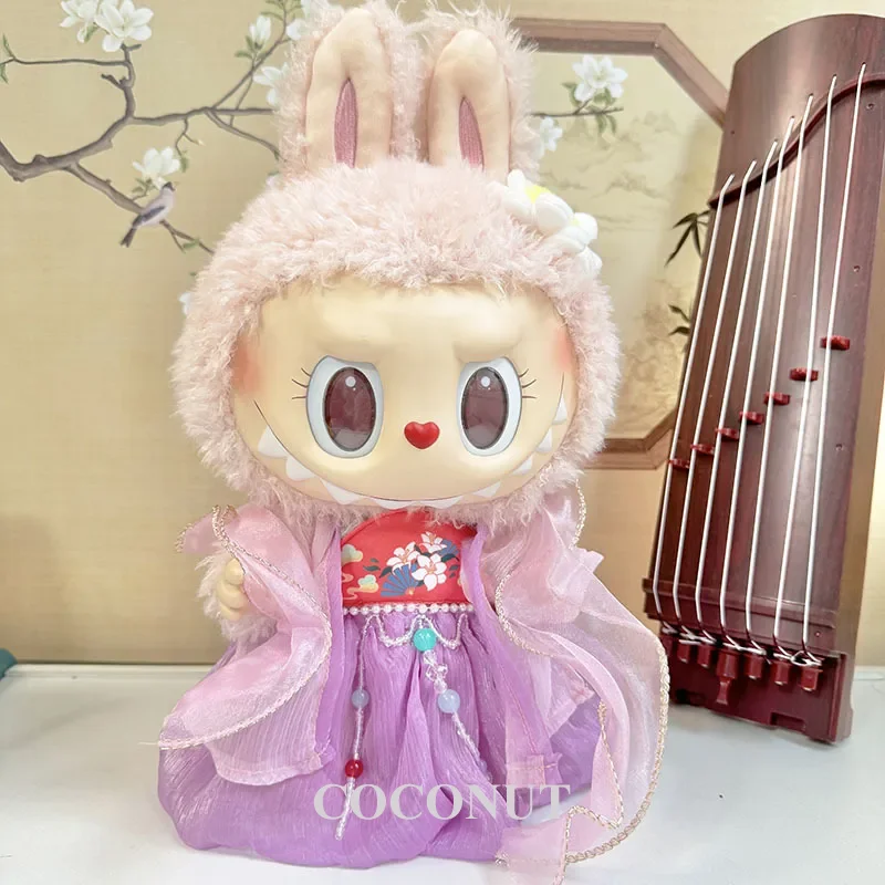 Elegante Hanfu-jurkset voor 38 cm Labubu-pop, modieuze knuffelkleding en accessoires