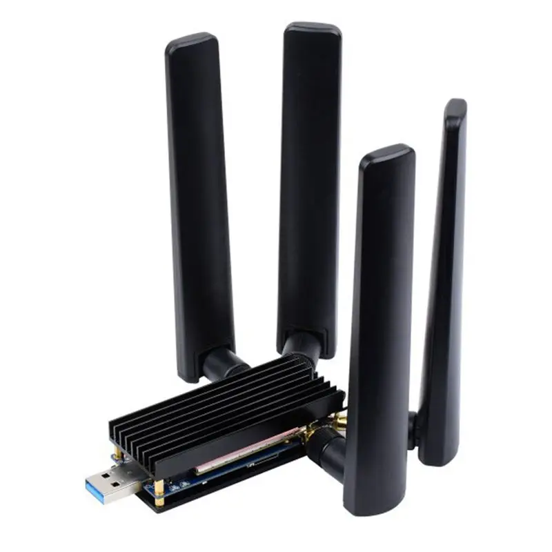 

ABZW 5G DONGLE Adapter Expansion Board Blue PC+Metal With Four Antennas USB3.1 Interface M.2 USB3.1 For Raspberry Pi Jetson Nano