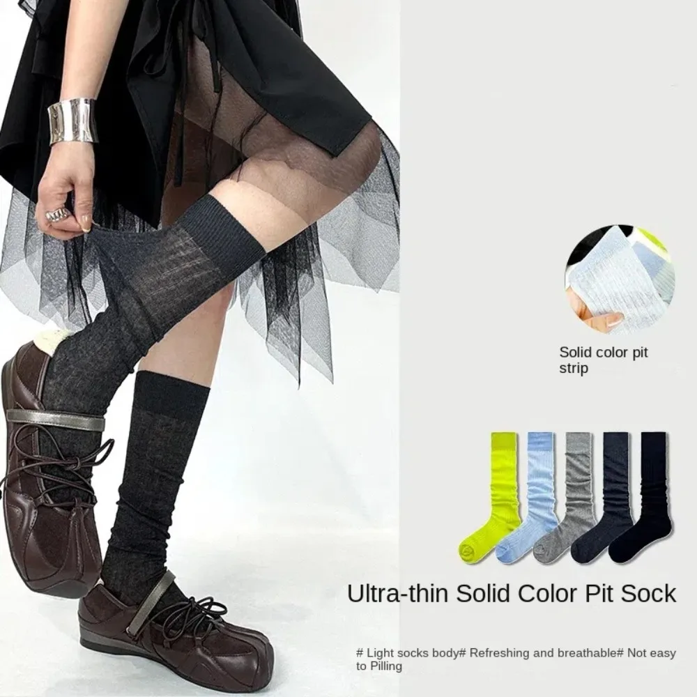 الكورية Ins لوليتا JK العجل الجوارب القطن بلون جوارب طويلة إلى الركب تنفس النمط الياباني رقيقة طويلة الجوارب الربيع الصيف