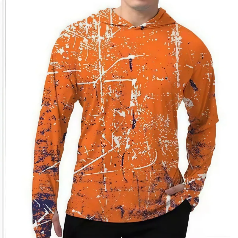 Camouflage Ice Silk Fishing Suit Thin UV-resistant Quick-drying Outdoor Sun-protective Clothing Men's