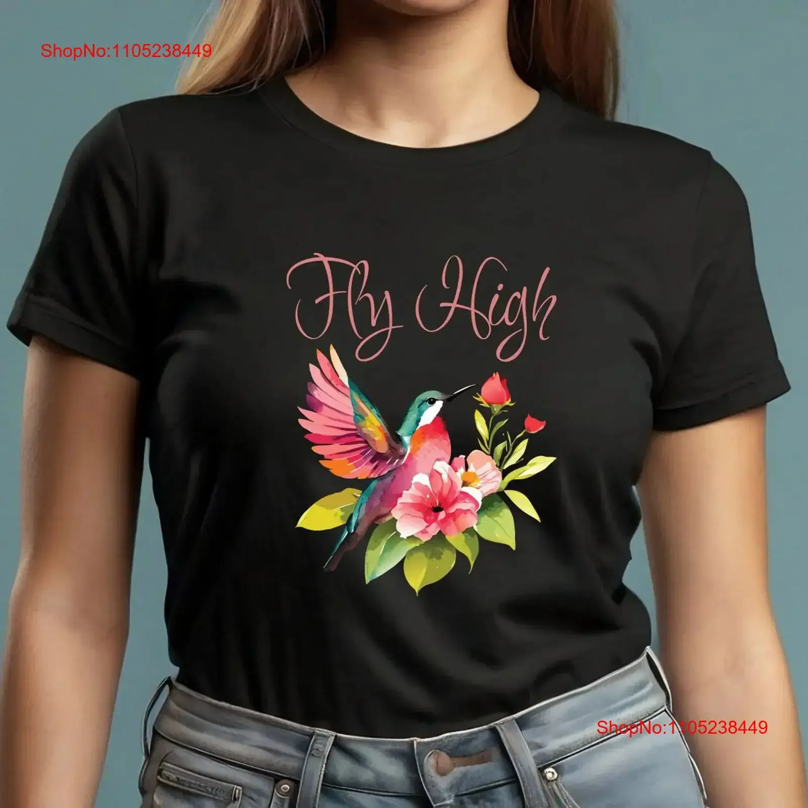 Fly High T Shirt Animal Lover Bird Trendy For Her Spring Birds Floral vintage Washed Soft Versatile Comfortable Breathable