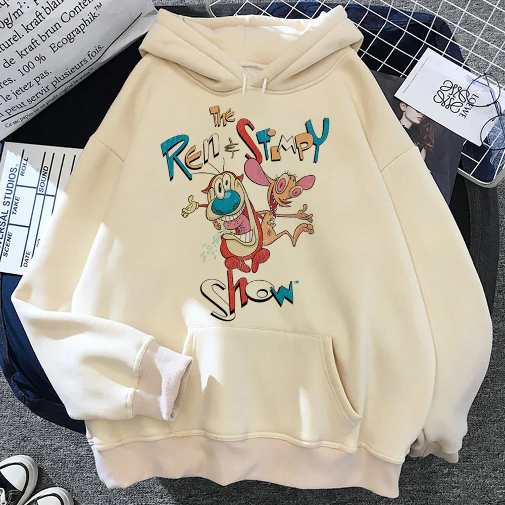 Ren And Stimpy hoodies women anime japanese Pullover sweatshirts female harajuku clothing