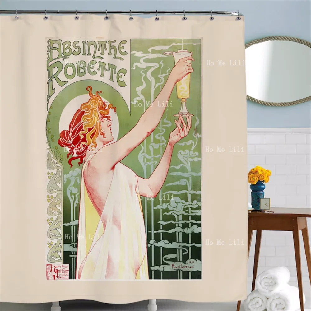 1920s Art Bathroom Shower Curtain Decorative Art