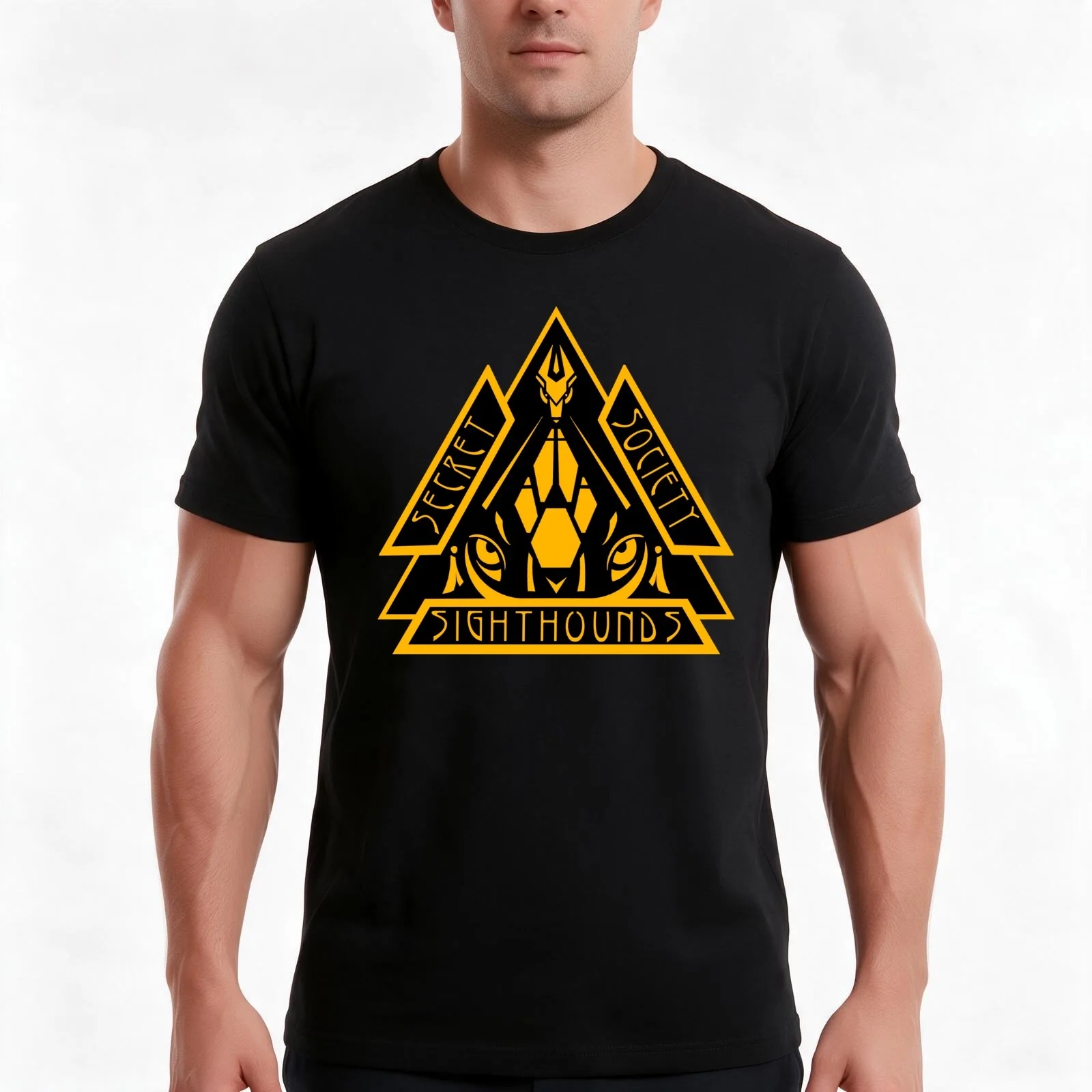 Secret Society of Sighthounds T-Shirt, Summer Casual Cotton Tee, Oversized Streetwear Tops, Vintage Graphic Print, 100% Cotton