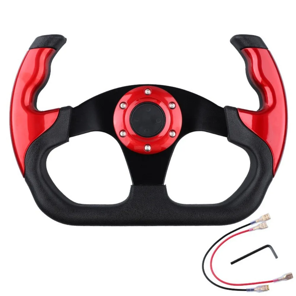 Universal PCD=70mm Sport Racing 13Inch 330mm Flat Drift Steering Wheel D-Type PU