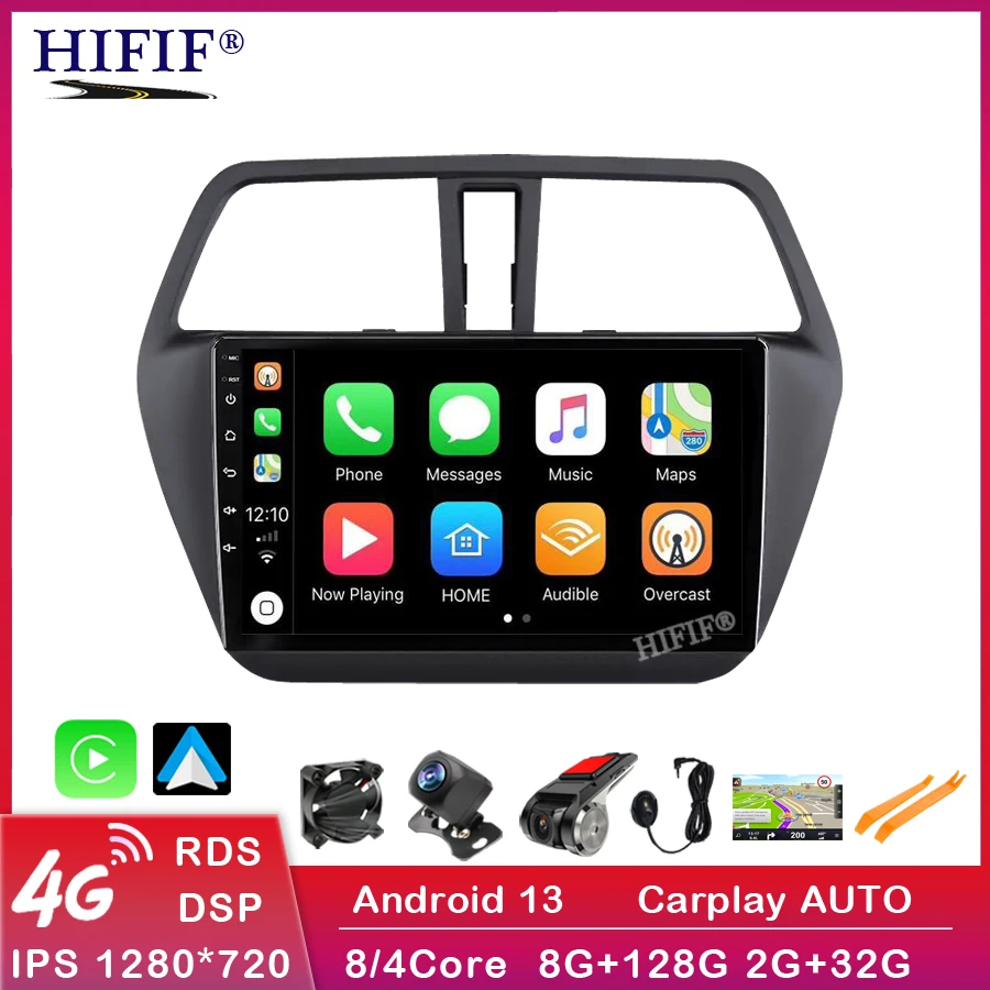 Android 13 для Suzuki SX4 2 S-Cross 2014-2017 стерео мультимедийный видеоплеер беспроводной Carplay DSP QLED навигация Android 13 для Suzuki SX4 2 S-Cross 2014-2017 стерео мультимедийный видеоплеер беспроводной Carplay DSP QLED навигация