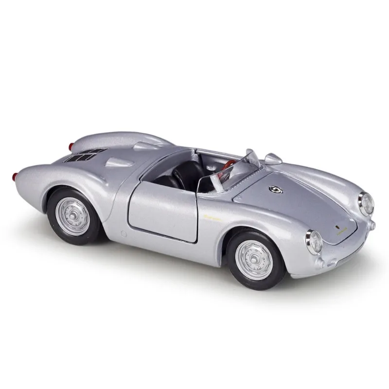 WELLY 1:24 Porsche 550 SPyder araba modeli Diecast simüle alaşım bitmiş oyuncaklar geri çekme Porsche spor araba modeli hobiler çocuk hediye