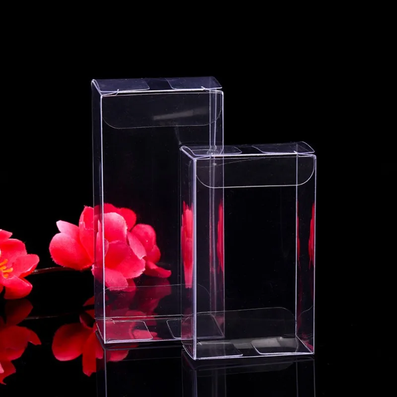50Pcs/Lot Transparent Plastic PVC Packing Box Multi-Size Square Gift Boxes For Chocolate Candy Jewelry Wrap Wedding Party Favors