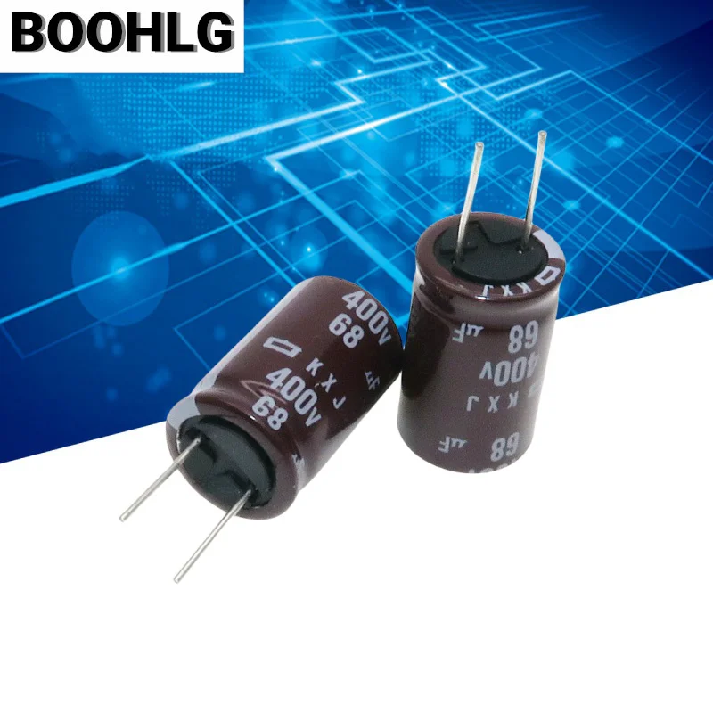 2pcs  original KXJ electrolytic capacitor 400v 68uf 16x25  nippon CHEMI-CON  high frequency and long life