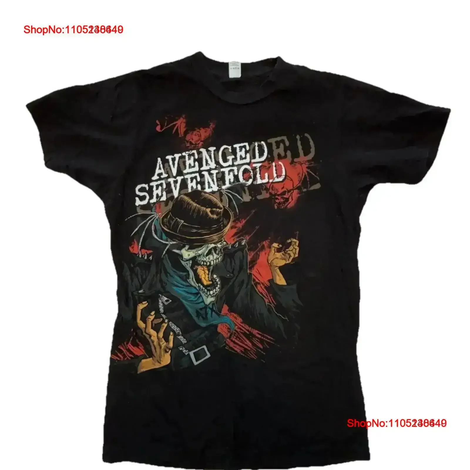 Vintage Avenged Sevenfold Screaming Skull Youth Large T Shirt Black Washed Slightly Top For Everyday Wear Stretched vintage