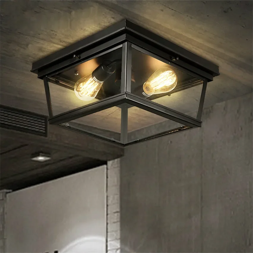 Loft Retro Light Fixture Ceiling Lamp Vintage   Industrial Design Edison Bulb Antique  Room Shade