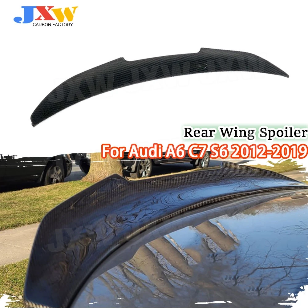 

Real Carbon Fiber for Audi A6 C7 S6 2012-2019 Rear Trunk Spoiler FRP Rear Boot Spoiler Rear Spoiler Wing Body kits