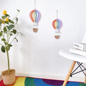Heißluftballon hängende Wand, farbenfrohes Spielzeug für Boho -Dekoration, Partyquellen, Babyparty, Kinderzimmer, Schlafsaal, Makramé 8 Hauptverkäufe Hot Air Wand Ball - №5