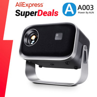 AUN A003 Projector Theater 3D Portable Home Cinema LED MINI Videoprojector WIFI Mirror Android IOS SmartPhone 1080P 4K Via HD