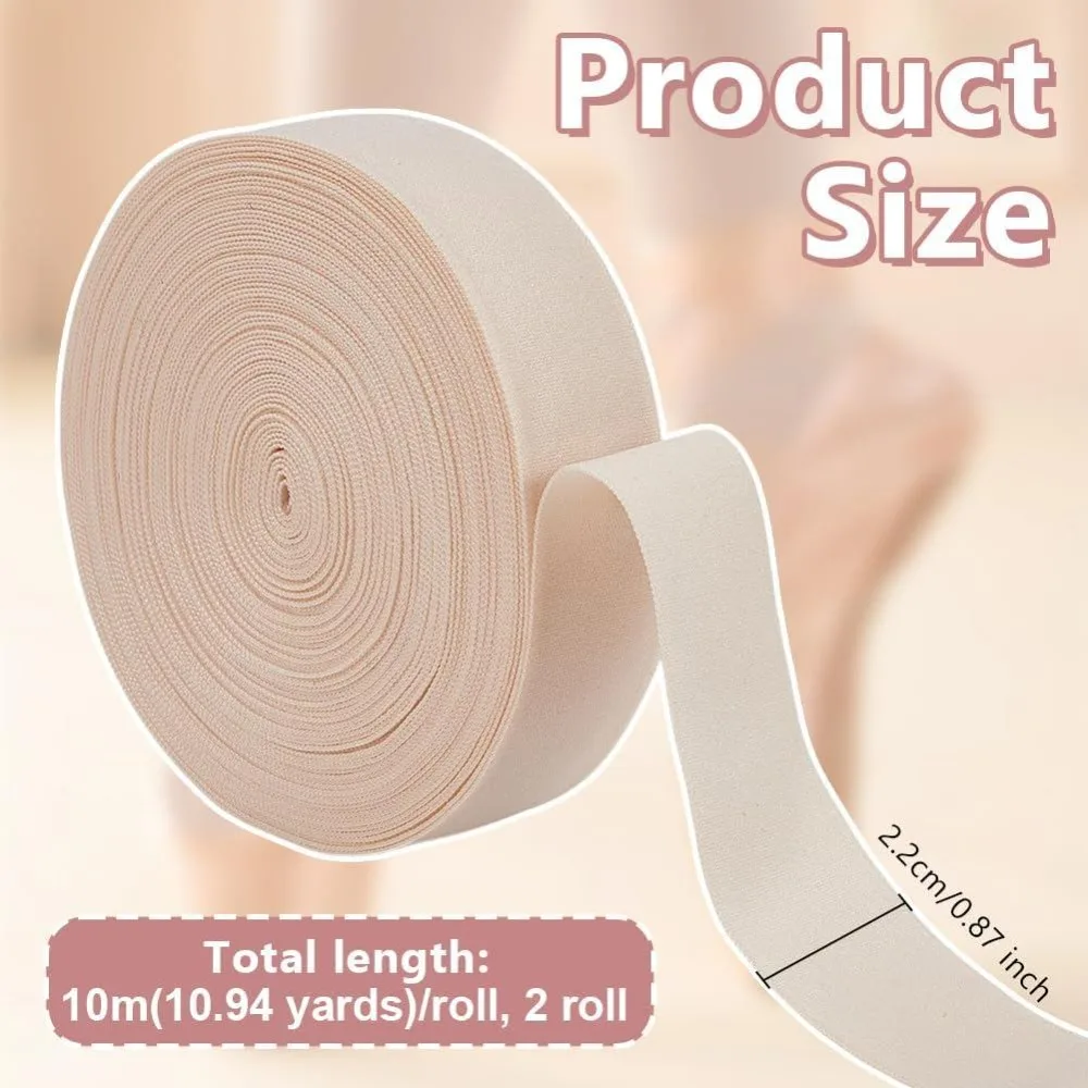 21.9 Yards/20m Ballet Elastic Pointe Shoe 7/8 Inch Satin Stretch Ribbon Roll Minimalist Ballet Elastic Strap Pointe Shoe Ribbon