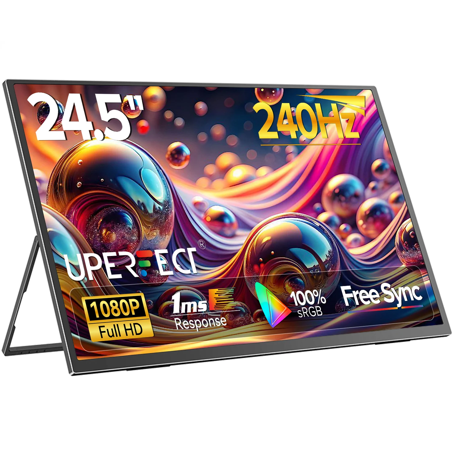 

UPERFECT 24.5"240Hz Portable Gaming Monitor 1MS 460Nits 105%sRGB External Second Screen Eye Care Display For Laptop Phone Switch