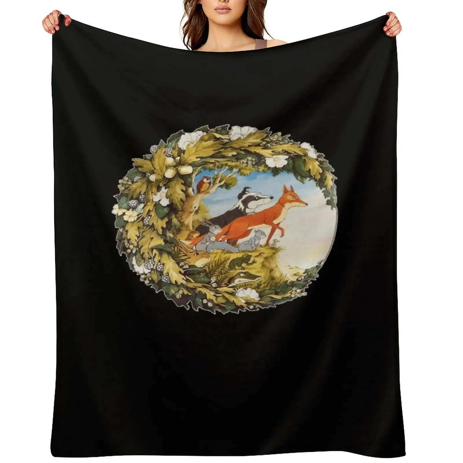 Animals Of Farthing Wood Classic Design Classic T Shirt Throw Blanket Decorative Beds Flannel Decorative Throw Bed Blankets