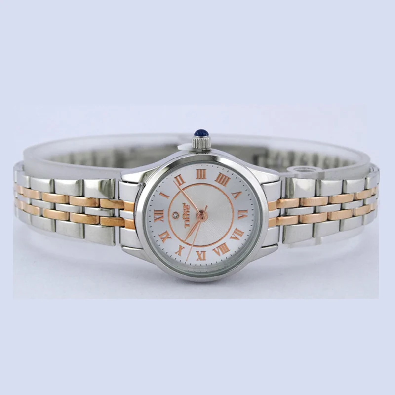 Relojes de hora florales para parejas, relojes casuales de moda para amantes de la moda, oro terroso, resistente al agua, tendencia de negocios clásica FT007/FT008