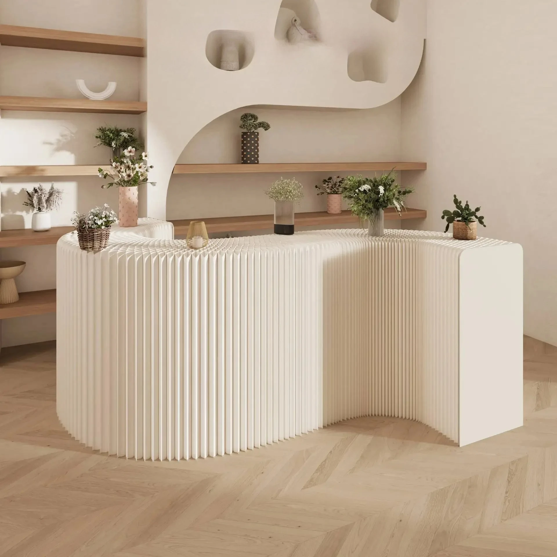 display rack creative shelf display cabinet  furniture Paper folding display table shopping mall booth clothing store window