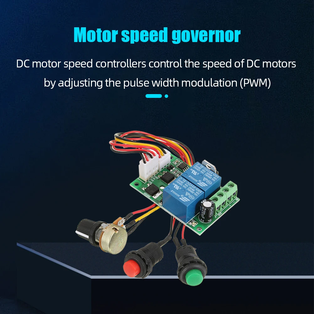 DC6-24V Motor Speed Controller Adjustable 3A Motor Speed Controller Module Forward and Reverse Button Switch 6V 12V 24V