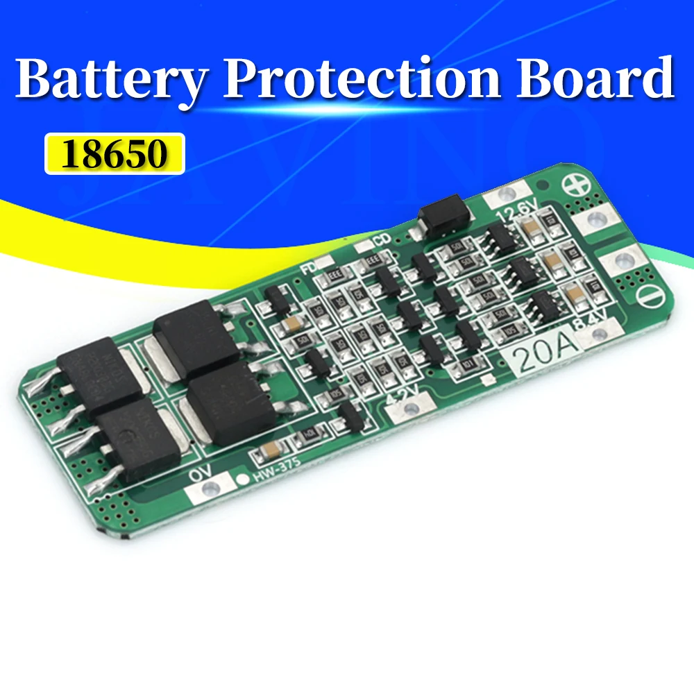 3S 20A Li-ion Lithium Battery 18650 Charger PCB BMS Protection Board For Drill Motor 12.6V Lipo Cell Module 64x20x3.4mm