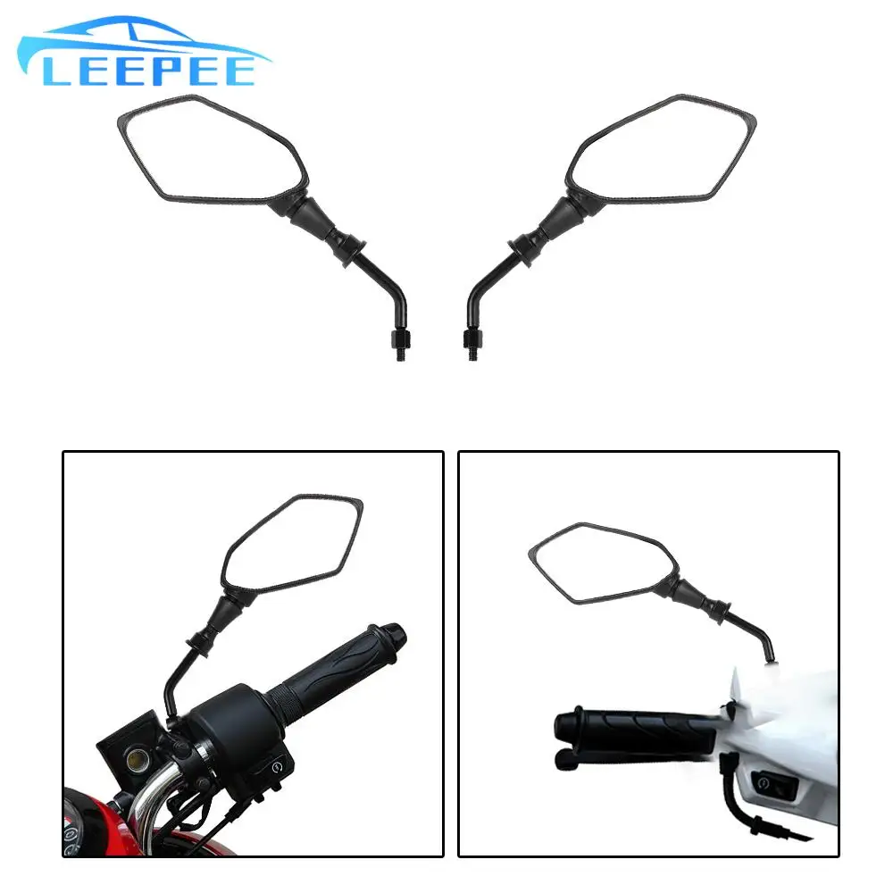 1 Pair Handle Bar End Side Rearview Mirrors 8mm 10mm Motorcycle Mirror Back Side Convex Mirror for Scooter E-Bike Motocycle