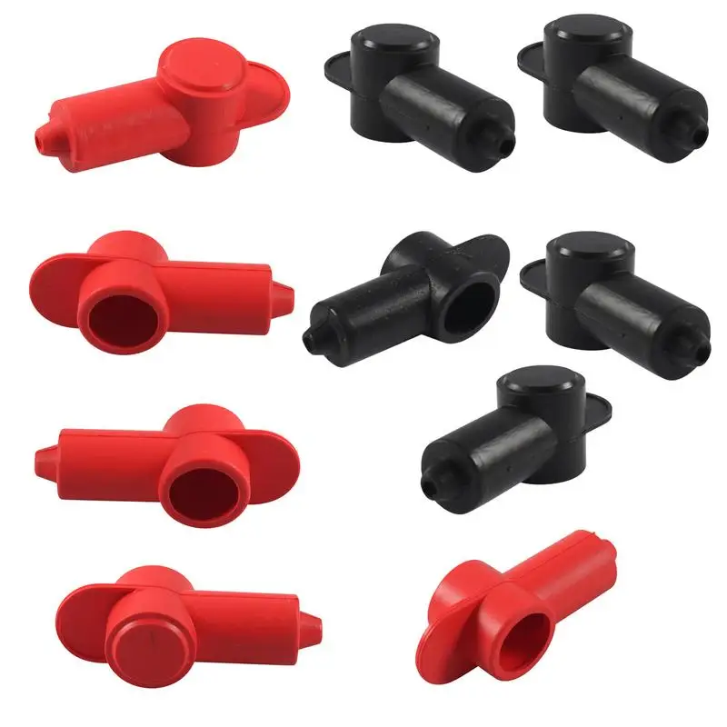 Silicone Terminal Cover for Alternator Battery Stud and Power Junction Blocks Fits 10-2AWG Wire 5 Red and 5 Black ​