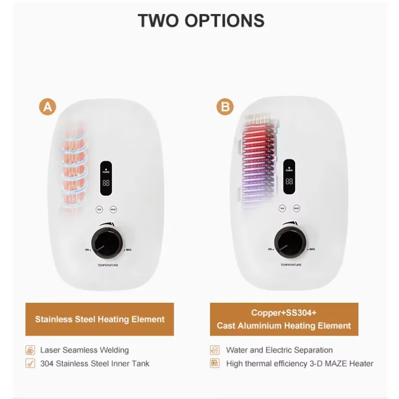 7KW 220V Smart Instant Tankless Electric Water Heater Constant Temperature Energy-Saving Home Bathroom Shower Kitchen
