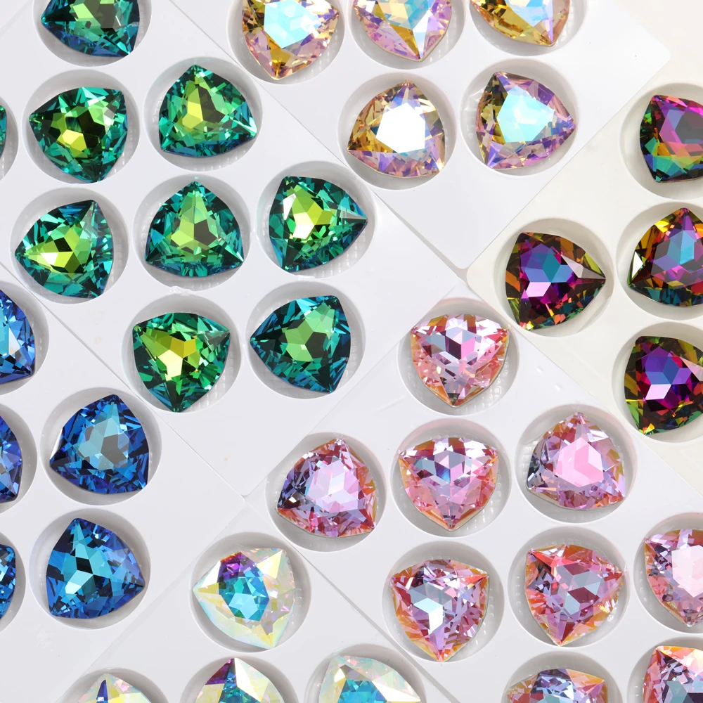 24mm Trillant Fancy Stones Pointback Glass Rhinestones For Sewing Glitter Red Blue Crystal Strass Art Crafts Supplies — zdjęcie 5