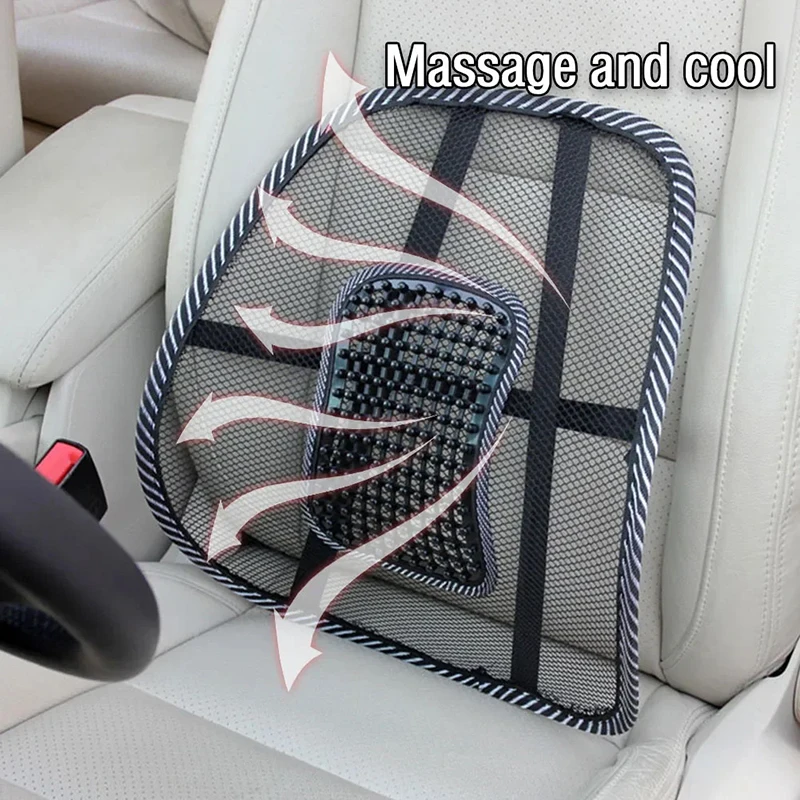 Car Seat Office Chair Massage Back Lumbar Support Mesh Ventilate Cushion Pad Black Mesh Back Lumbar Cushion For Car Driver