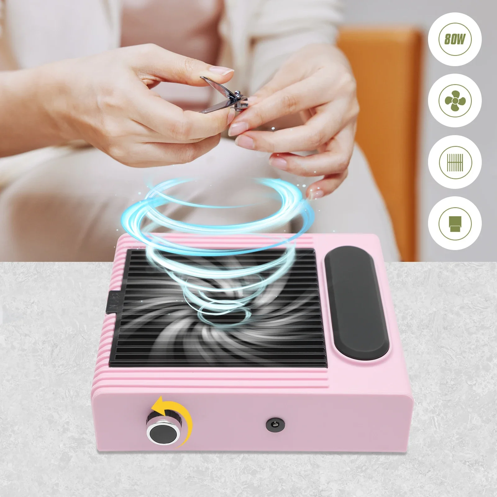 

Nail Dust Collector 80W Adjustable Power Suction Cleaner Machine with Nails Filter for Salon Home