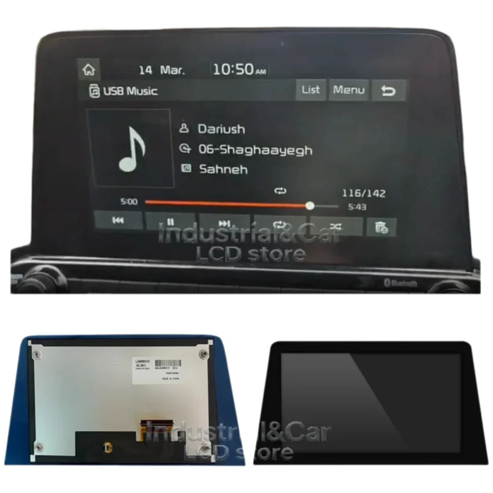 Ekran LCD nawigacji GPS do radia samochodowego Kia Forte, modele 2019-2021, numery 96160M7070WK 96160-M7070WK LA080WV9-SL01 LA080WV9 SL01 — zdjęcie produktu 7