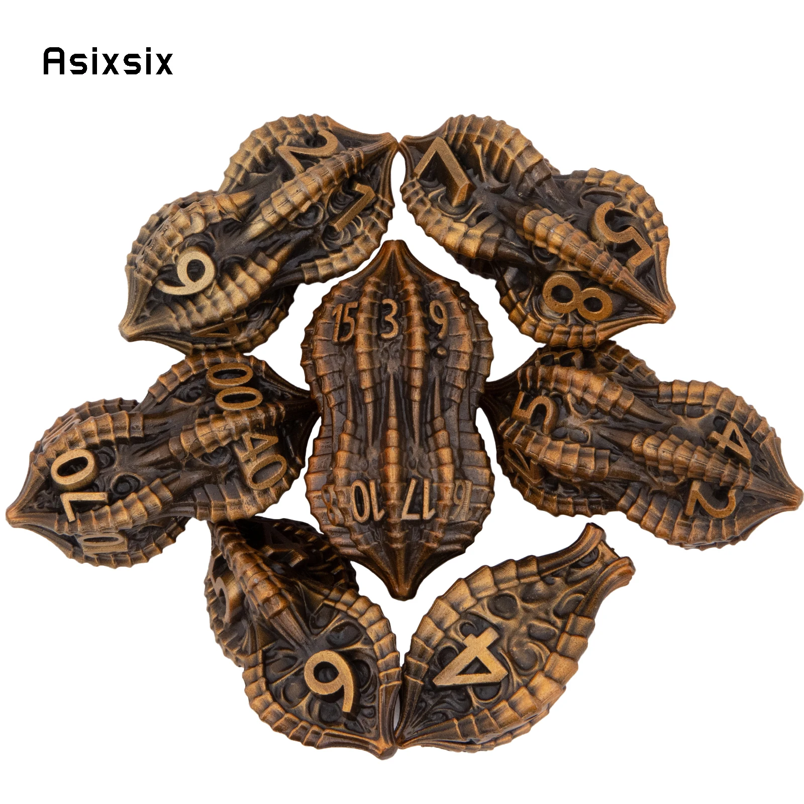 

7 Pcs Yellow Flower Peanut Metal Dice Hollow Metal Dice Perfect for Card Games Board Games for Critical Role, Rpgs, D&D