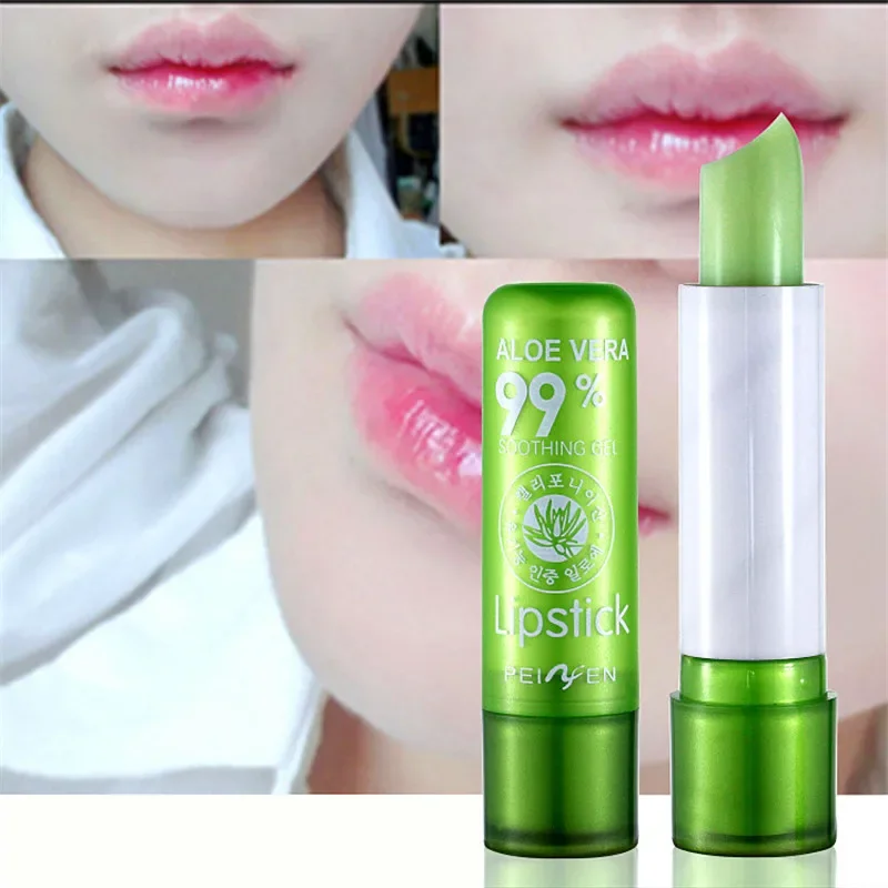 Aloe Vera Natural Lip Balm Temperature Color Changing Long Lasting Moisturizing Lipstick Makeup Protection Lip Balm Levre Makeup